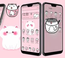 Cute Cup Cat Theme Cartoon Kitty & Icon Pack 😹 screenshot 3