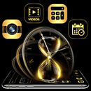 ذهبية اللون البني على مدار الساعة موضوع قاذفة APK