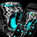 thème rugissement tigre néon bleu APK