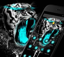 thème rugissement tigre néon bleu capture d'écran 3