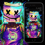 Thème DJ Marshmello Graffiti coloré icône