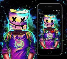 Colorful Graffiti DJ Marshmello Theme تصوير الشاشة 1