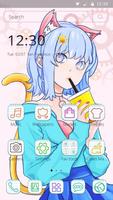 Anime wallpaper pink girl anime cute theme ポスター