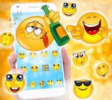 Blue Cute Emoji Smileys Theme ภาพหน้าจอ 1