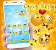 Blue Cute Emoji Smileys Theme ภาพหน้าจอ 2