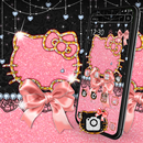 Cute Kitty Bowknot Glitter Launcher Theme 💖 APK