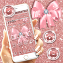 Rose Gold Glitter Diamond Ribbon Theme 🎀 APK
