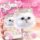 Cute Pink Kitty Cat Shiny Diamond Theme 🎀 APK