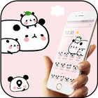 Cute Pink Cartoon Panda Baby Theme أيقونة