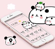 Cute Pink Cartoon Panda Baby Theme imagem de tela 1