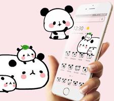 Cute Pink Cartoon Panda Baby Theme ภาพหน้าจอ 2