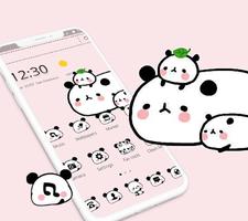 Cute Pink Cartoon Panda Baby Theme capture d'écran 3