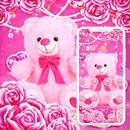 Pink Rose Teddy Bear Romantic Theme APK