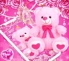 Pink Rose Teddy Bear Romantic Theme imagem de tela 1