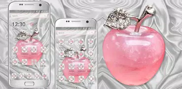 Crystal Pink Apple Launcher Theme 🍎