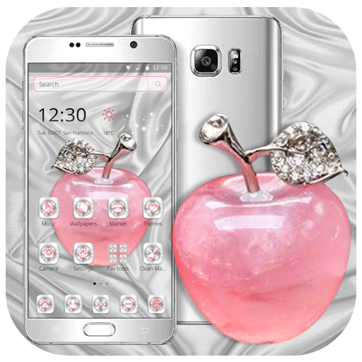 Crystal Pink Apple Launcher Theme 🍎