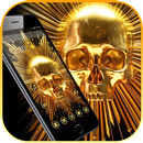 Golden Glitter Metal Skull Theme APK