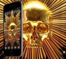 Golden Glitter Metal Skull Theme capture d'écran 3