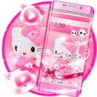 Pink Princess Kitty Doll Launcher Theme biểu tượng
