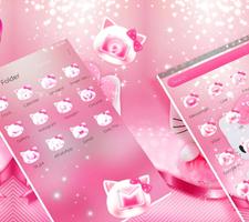 Pink Princess Kitty Doll Launcher Theme Ekran Görüntüsü 1
