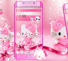 Pink Princess Kitty Doll Launcher Theme ảnh chụp màn hình 2