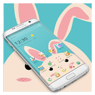 Blue Cute Cartoon Bunny Theme icône