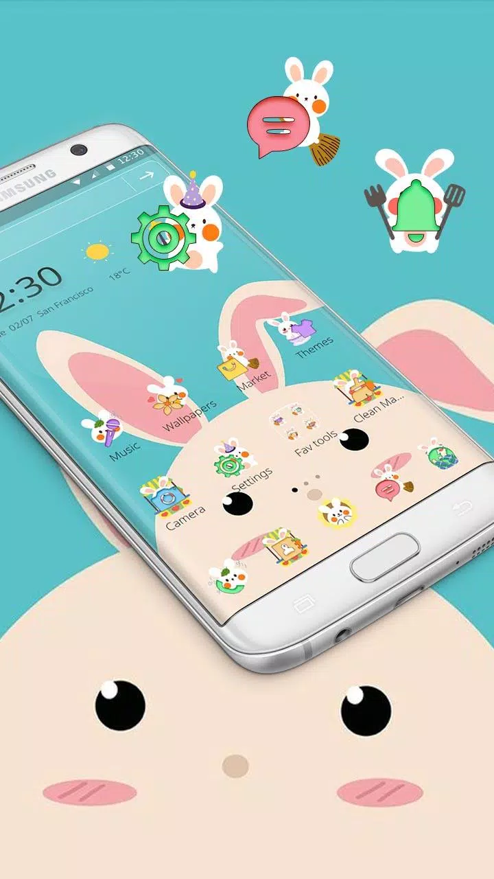 Blue Cute Cartoon Bunny Theme APK for Android Download Blue Cute Cartoon Bunny Theme APK for Android Download