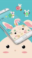 Blue Cute Cartoon Bunny Theme 포스터