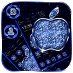 Glitter Apple Blue Black Theme 🍏