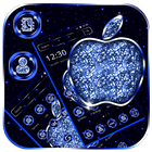 Glitter Apple Blue Black Theme 🍏 simgesi