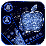Glitter Apple Blue Black Theme 🍏 simgesi
