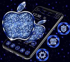Glitter Apple Blue Black Theme 🍏 Ekran Görüntüsü 2