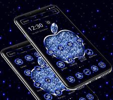 Glitter Apple Blue Black Theme 🍏 Ekran Görüntüsü 3