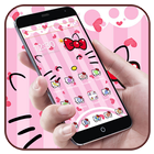 Cute Kitty Princess Pink Butterfly Theme ikona