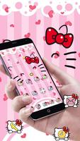 Cute Kitty Princess Pink Butterfly Theme ポスター