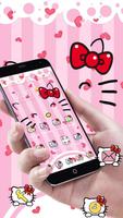 Poster Cute Kitty Princess Pink Butterfly Theme