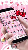 Cute Kitty Princess Pink Butterfly Theme ภาพหน้าจอ 1