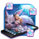 Cute Fluffy Cat Girl Theme APK