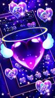 neon wings heart Theme Cartaz