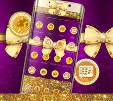 Golden Purple Luxury Launcher Theme 🎀 تصوير الشاشة 3