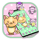 Cute Kawaii Cat theme biểu tượng