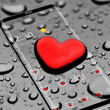 Color Splash Red Heart Rain Theme icône