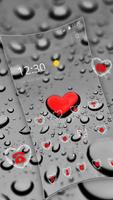 Color Splash Red Heart Rain Theme ảnh chụp màn hình 1
