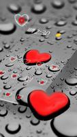 Color Splash Red Heart Rain Theme capture d'écran 2