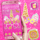 Pink Glitter Unicorn Shiny Launcher Theme 🦄 APK