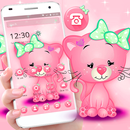 Pink Cute Kitty Cartoon Cat Launcher Theme 🐱 APK