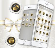 Silk White Gold Bowknot Elegance Theme 🎀 screenshot 2