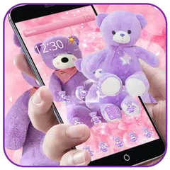 Lavender Teddy Bear Pink Purple Plush Toy Theme APK Herunterladen