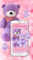 Lavender Teddy Bear Pink Purple Plush Toy Theme تصوير الشاشة 3