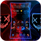 Blue Red Fire Led Mask Anonymous Theme icône